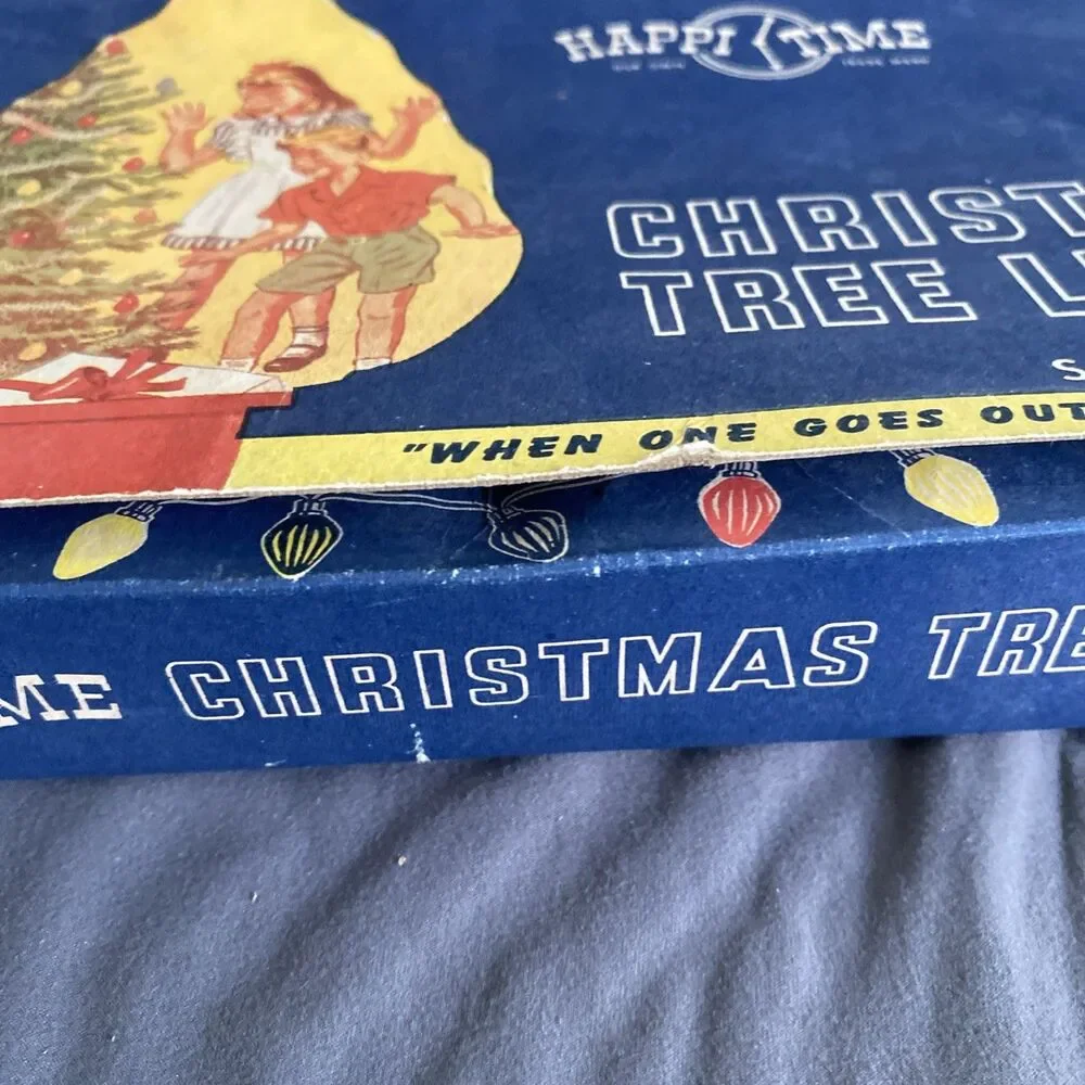 Vintage 2 Wire Christmas Tree Light Strand C-9 Sears-Roebuck Original Box